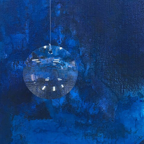 claire deniau hide seek 1 detail acrylic on linen wood mineral glass lens nylon thread 36 8 cm x 29 cm 2018 copy
