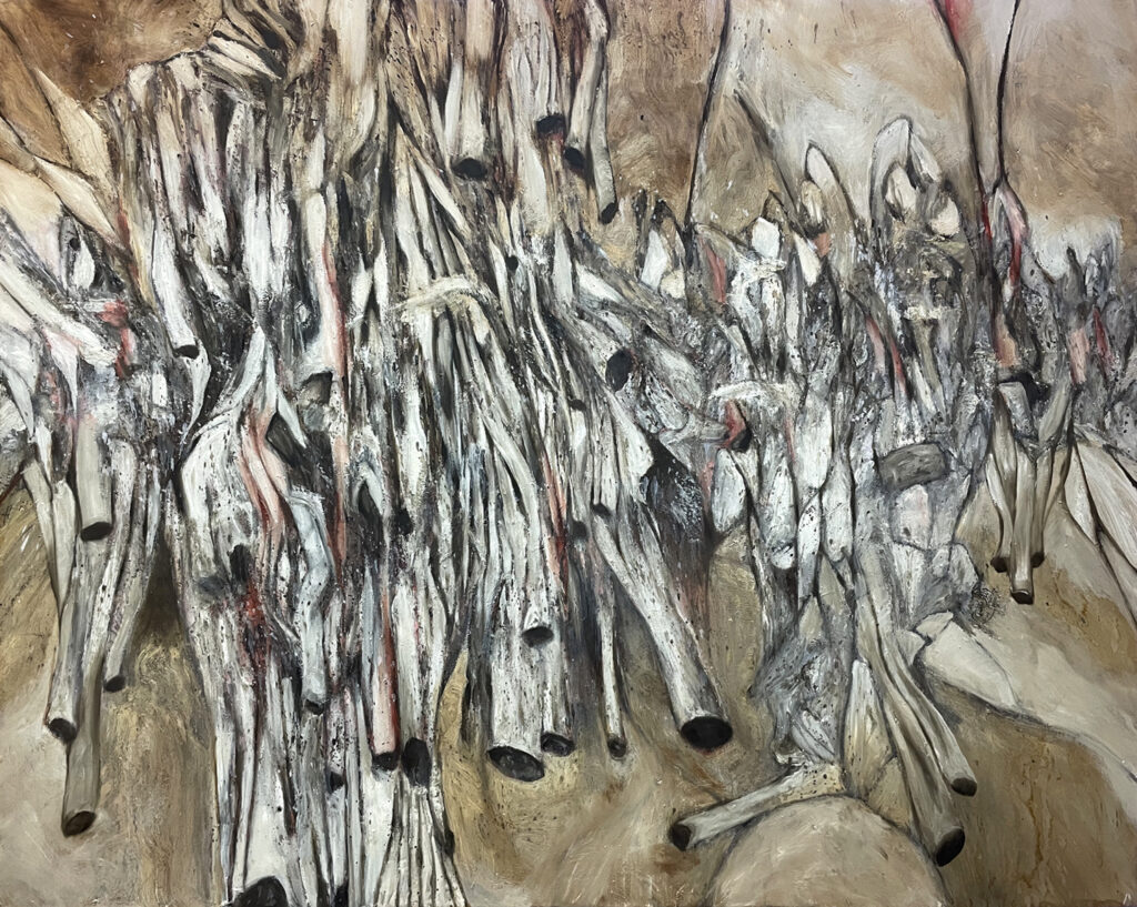 Andy Yang Roots Akar akar terlerai (broken roots) oil on linen 122 x 152 cm 2024