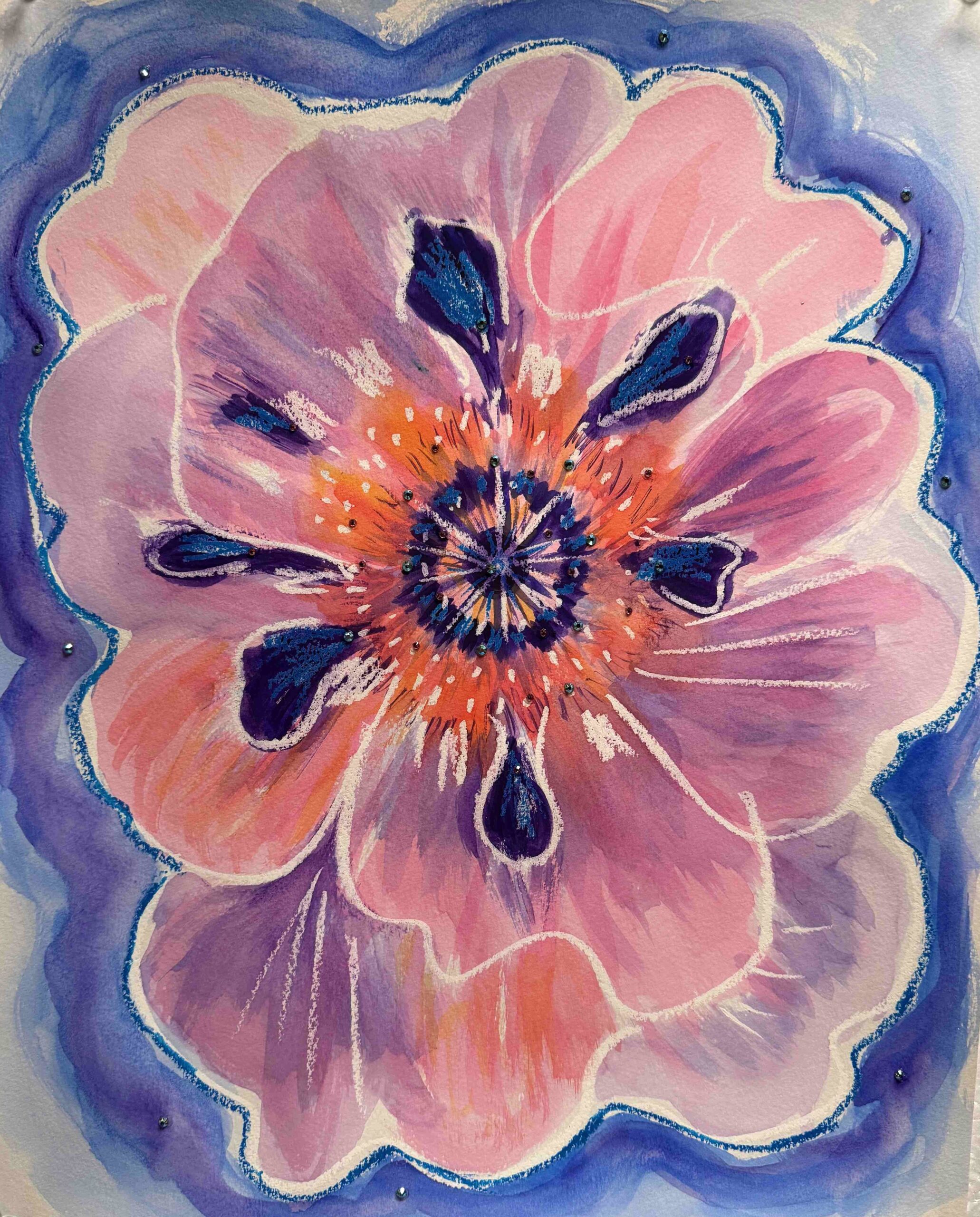 2. Blue Moon Mixed Media on Paper 50cm x 40cm 2026 KReedy