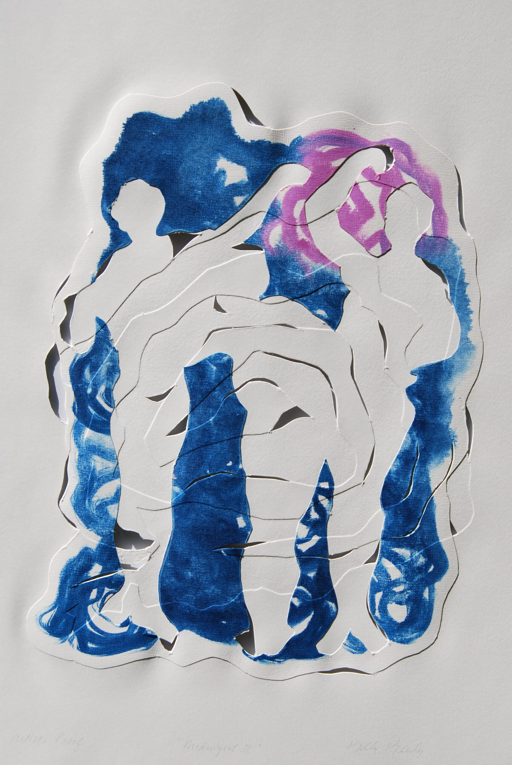 6. Midnight II Paper Cut, Embossing, Monotype on Paper Artist s Proof 45cm x 35cm 2007 KReedy