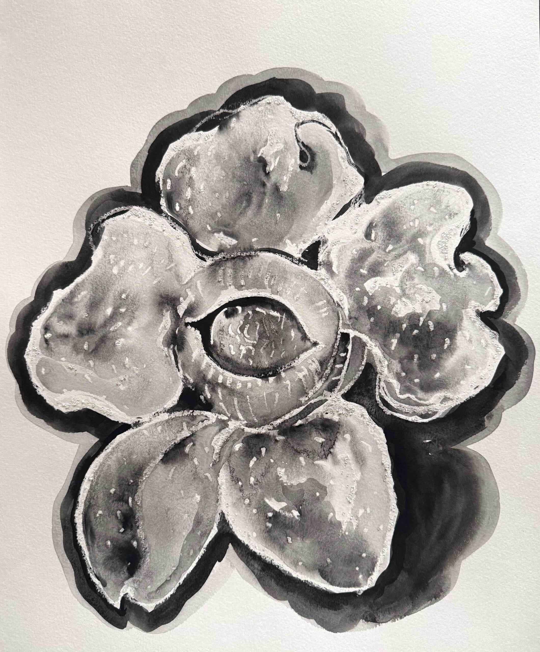Night Rafflesia Kerubut Mixed Media on Paper 50cm x 40cm 2026 Kelly Reedy