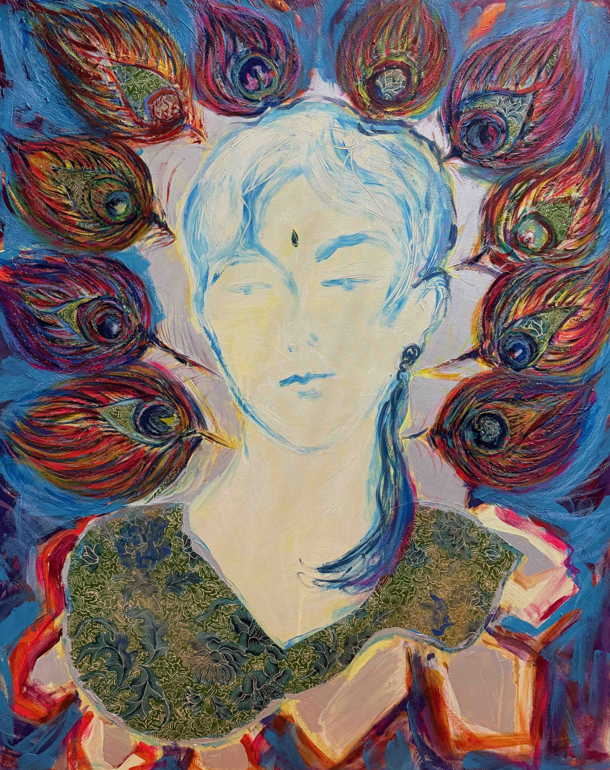 Plume Acrylic and Mixed Media on Canvas 120cm x 100cm 2016 Kelly Reedy