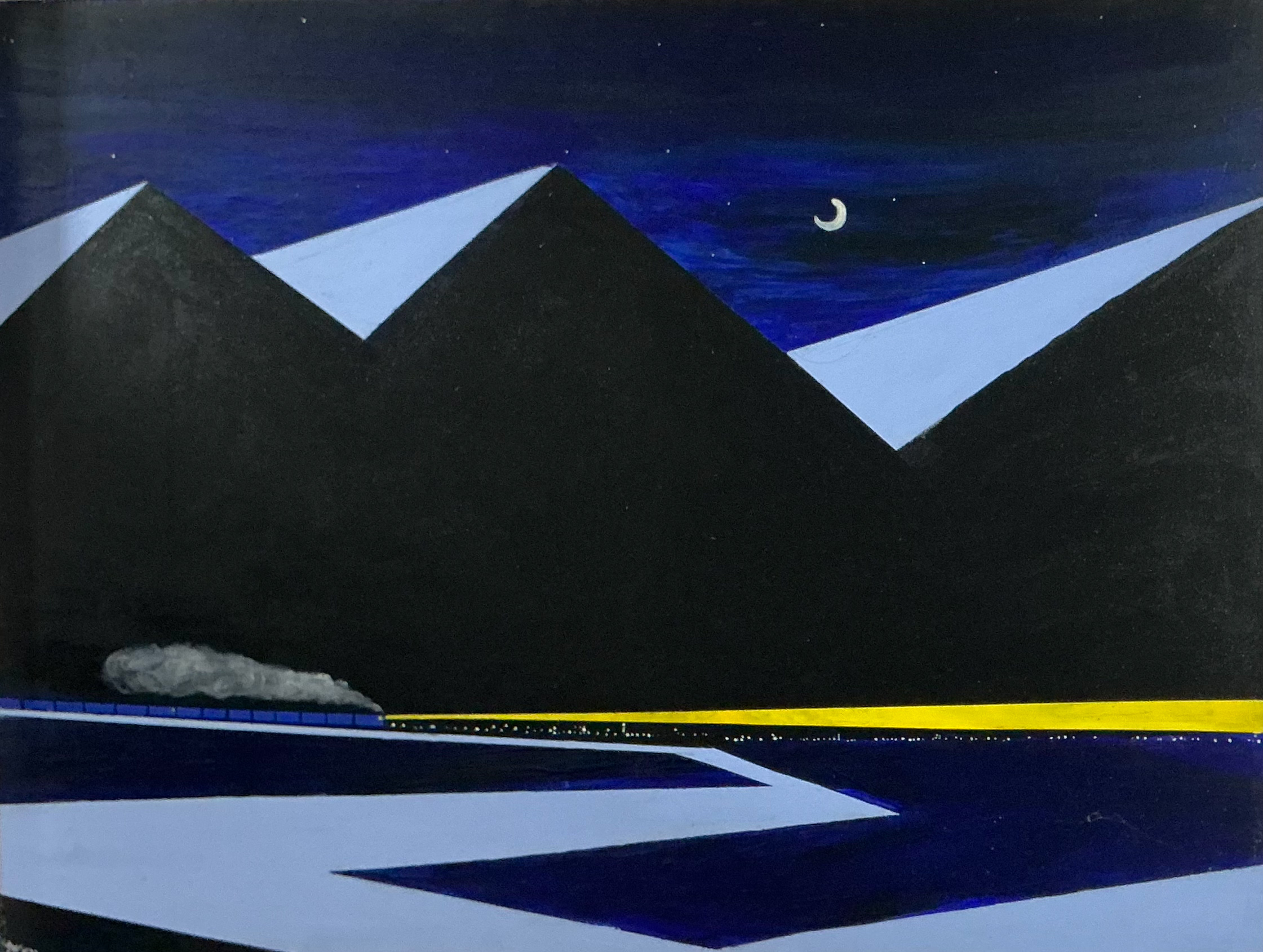 Yeyint Naing, A Train in Dream 3, Acrylic on Canvas, 60 x 80 cm, 2026, USD 1000